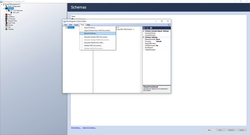HL7 Schema Special Schema