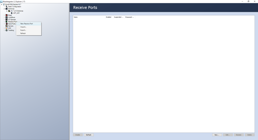 HL7 recive port