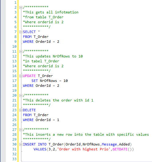 Exempel query SQL server