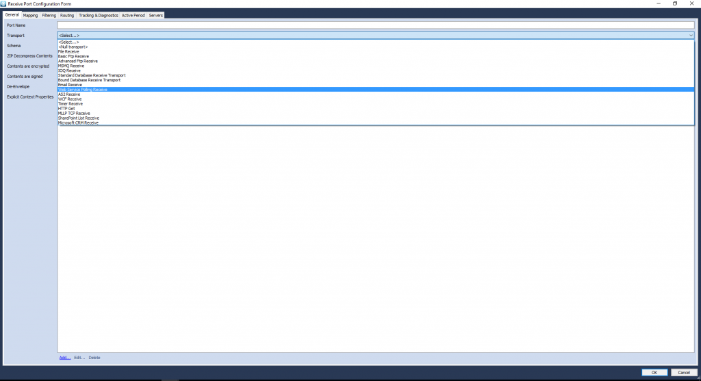 Web Service configuration wizard